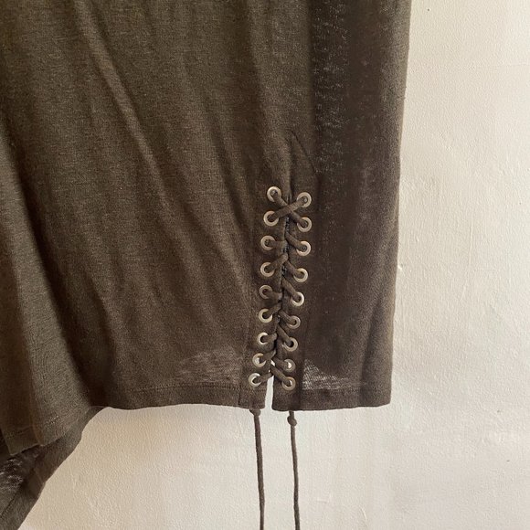 IRO Karami Linen Asymmetrical Lace-up T-shirt - Picture 3 of 7